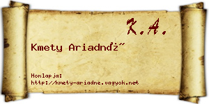 Kmety Ariadné névjegykártya